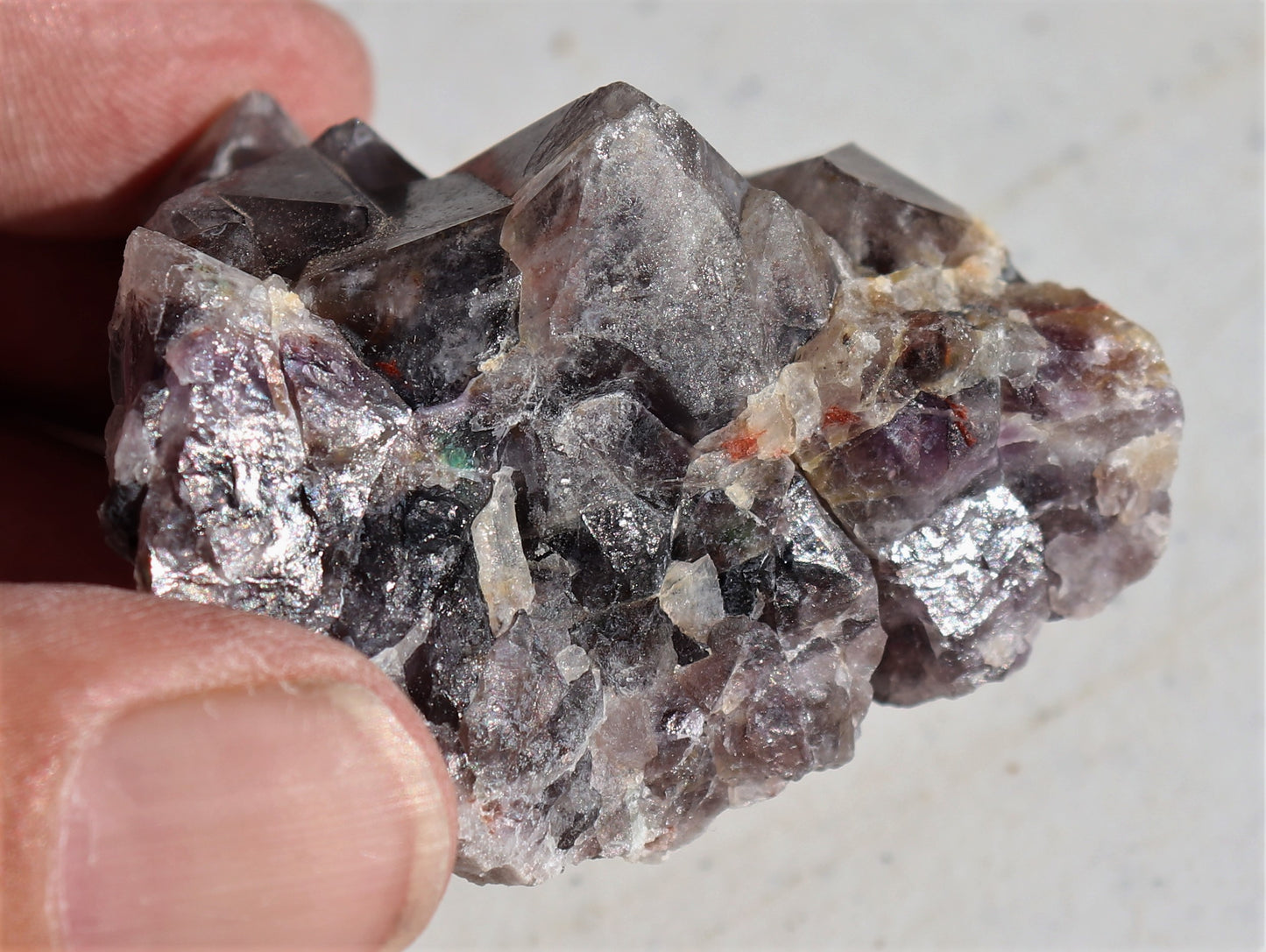 Nice Phantom Amethyst Cluster with Green Fluorite