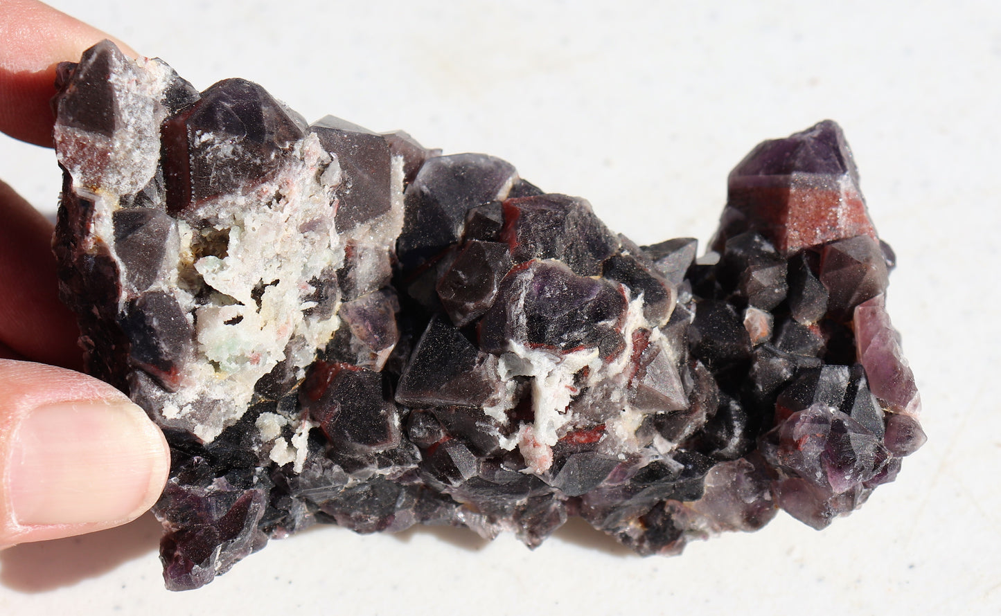 Wild Amethyst Cluster with Green Fluorite