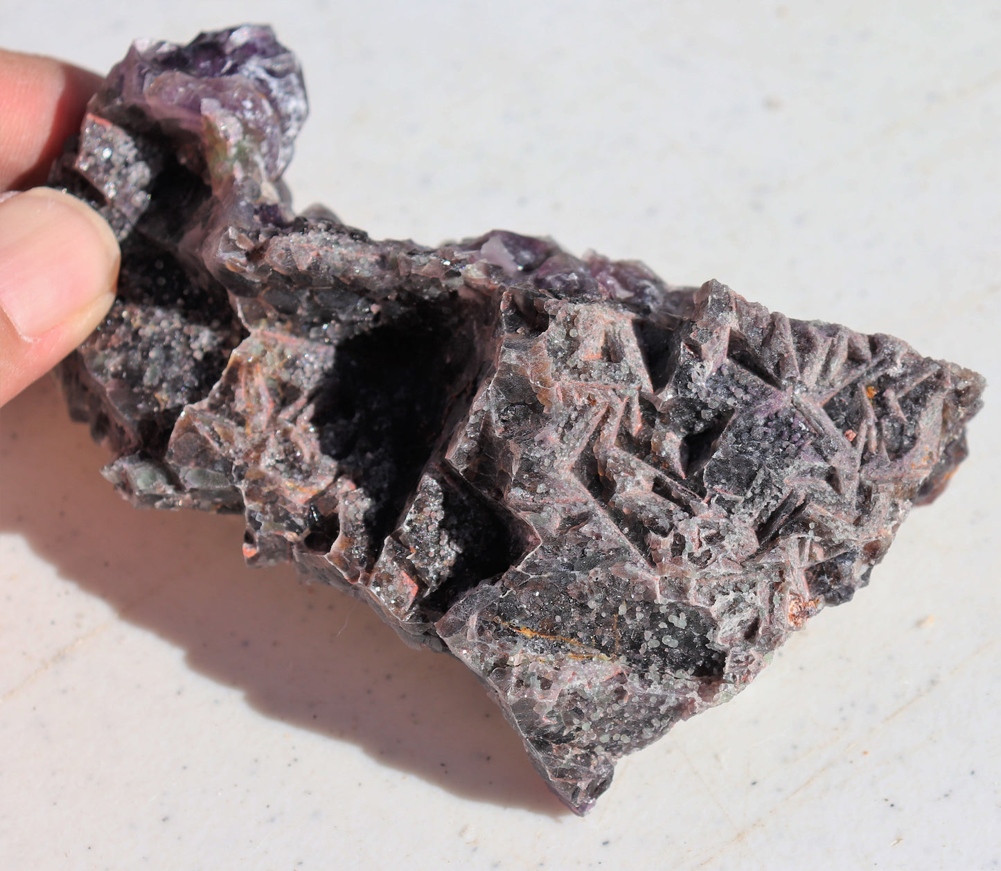 Wild Amethyst Cluster with Green Fluorite