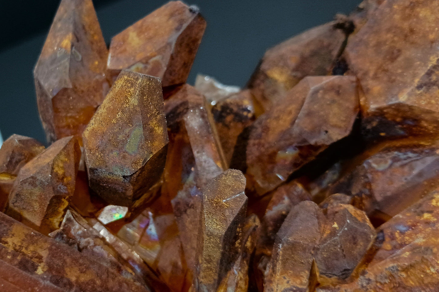 Beautiful Iridescent Arkansas Quartz Crystal Cluster