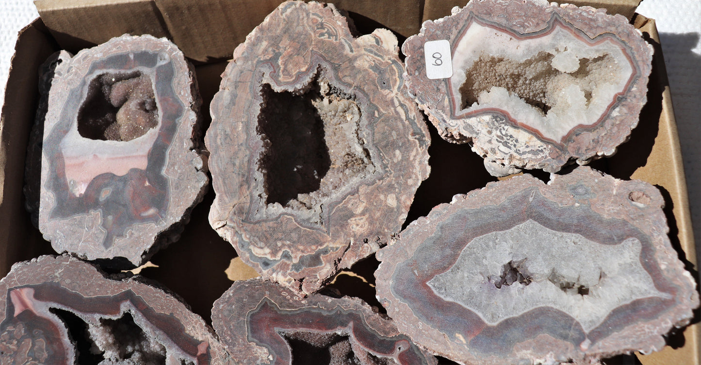 10 count flat of $60 Baker Ranch thunderegg halves