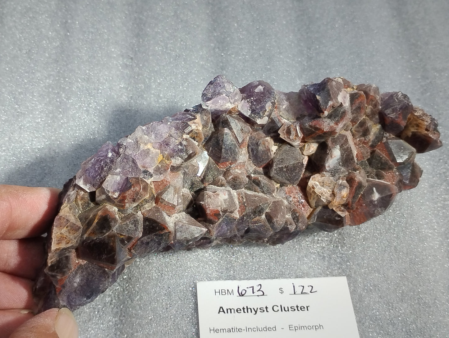 HBM673 - Nice Hematite included Amethyst Cluster
