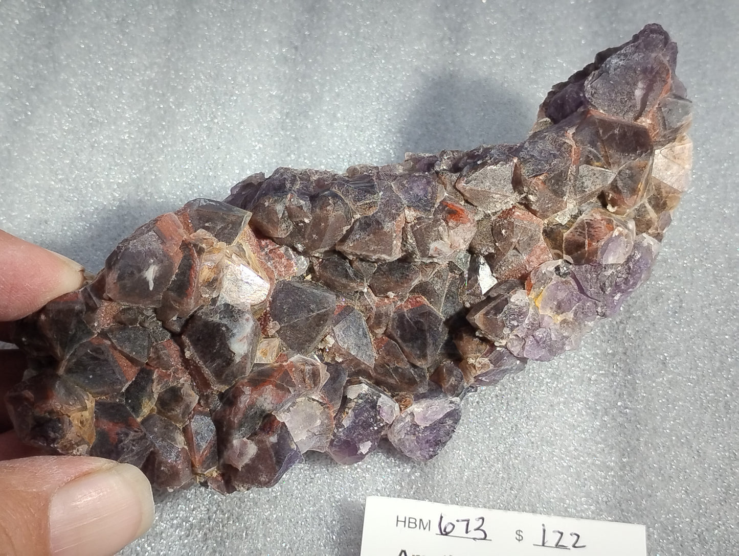 HBM673 - Nice Hematite included Amethyst Cluster