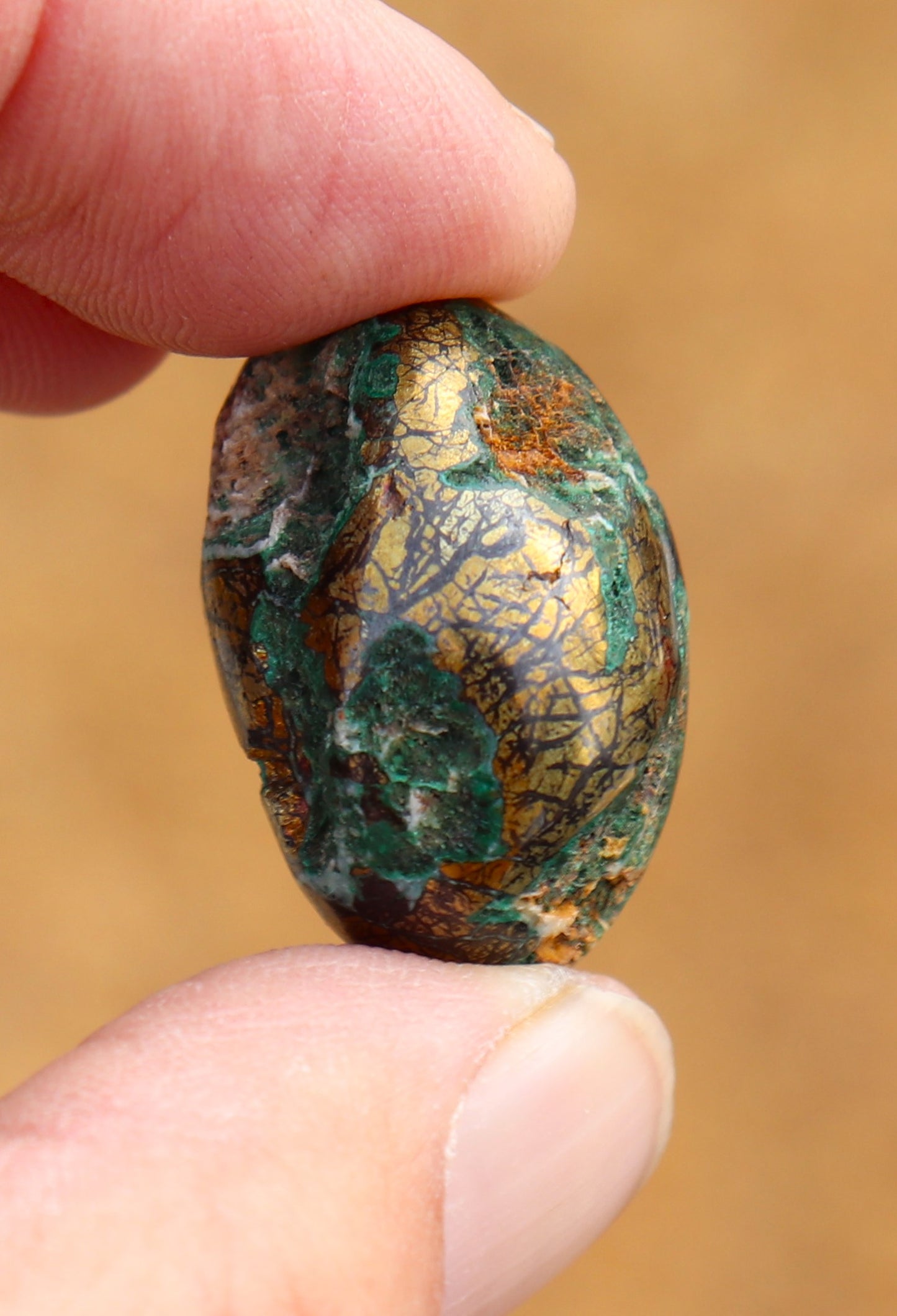 Chalcopyrite and Malachite Egg