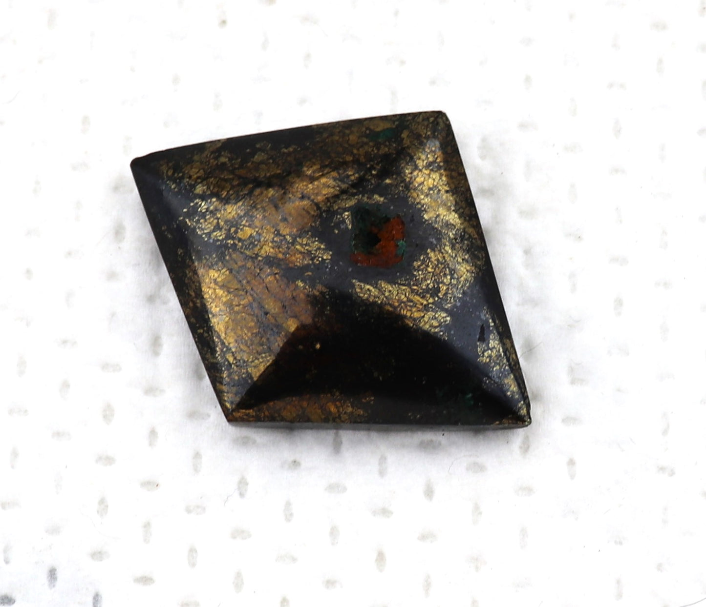 Square Chalcopyrite Tenorite and Malachite Cabochon