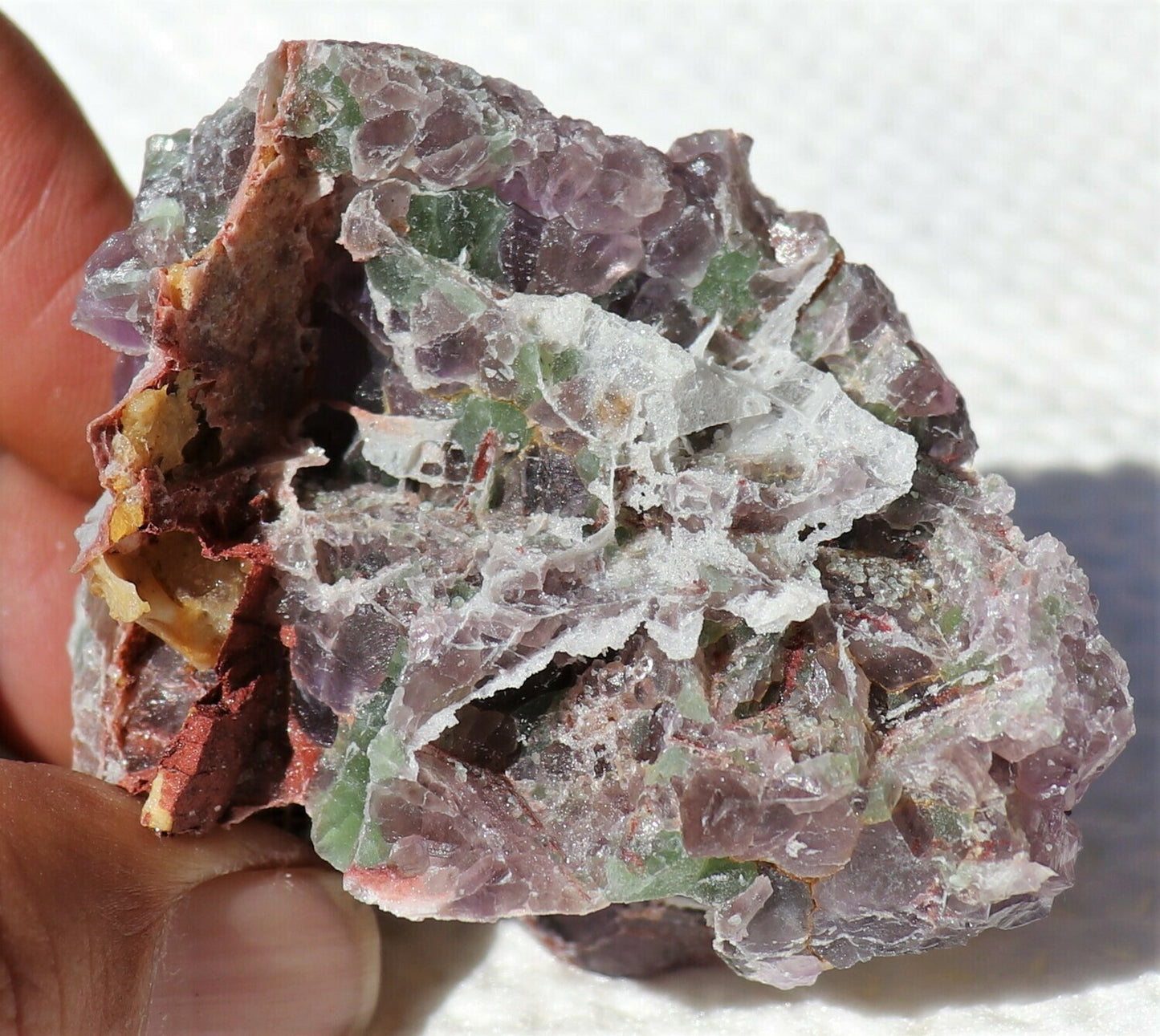 Small Amethyst Epimorph Cluster with Green Fluorite