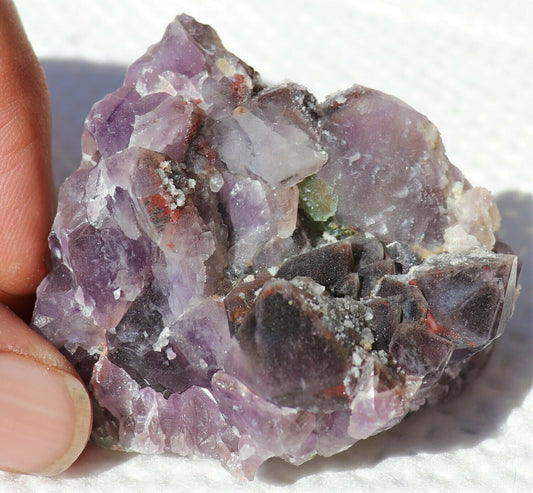 Small Amethyst Epimorph Cluster with Green Fluorite