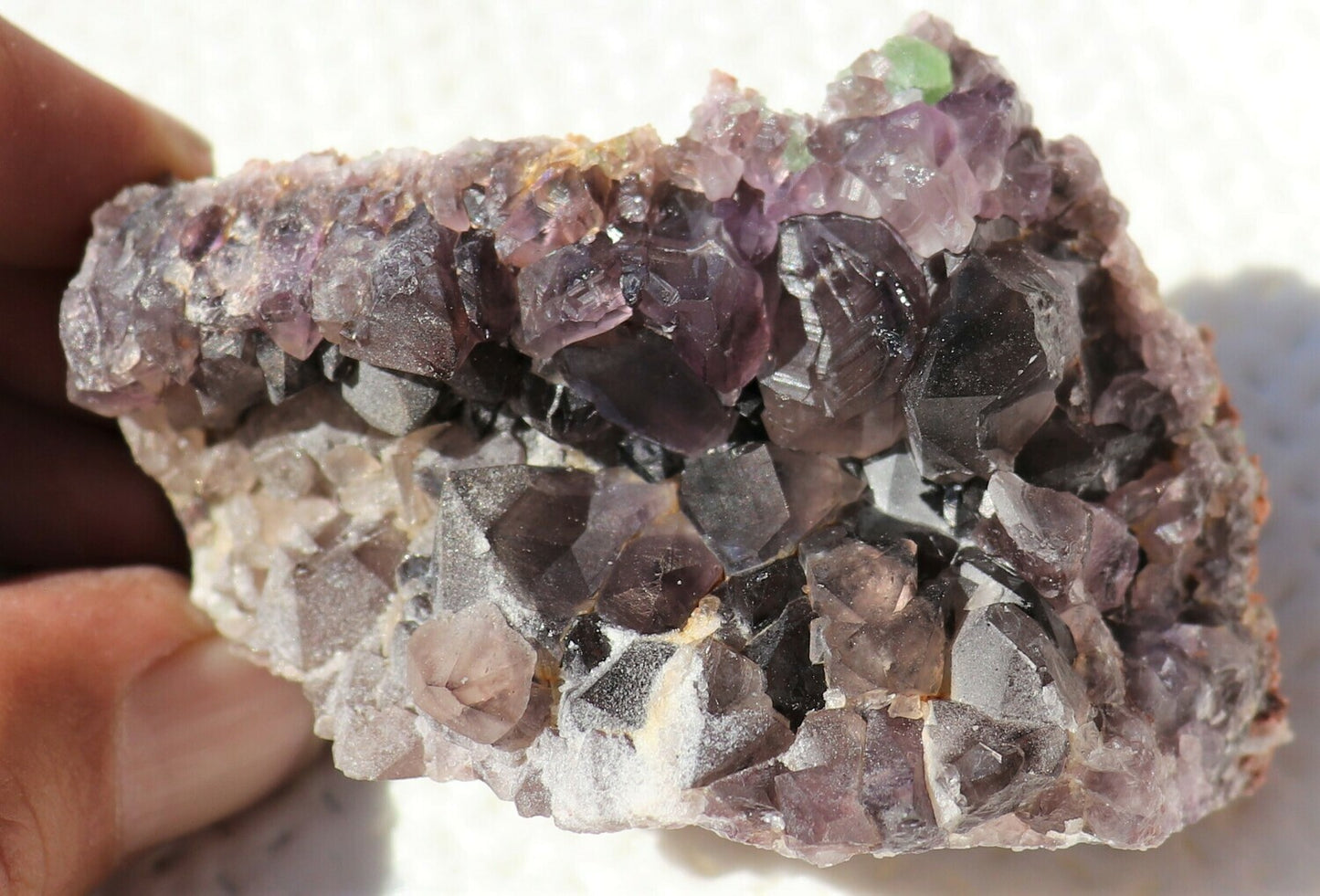 Interesting Amethyst Epimorph Cluster with Green Fluorite