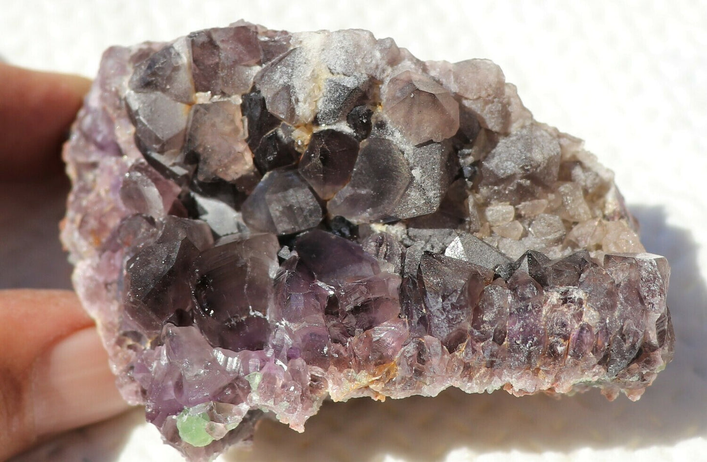 Interesting Amethyst Epimorph Cluster with Green Fluorite