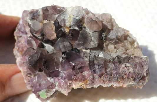 Interesting Amethyst Epimorph Cluster with Green Fluorite