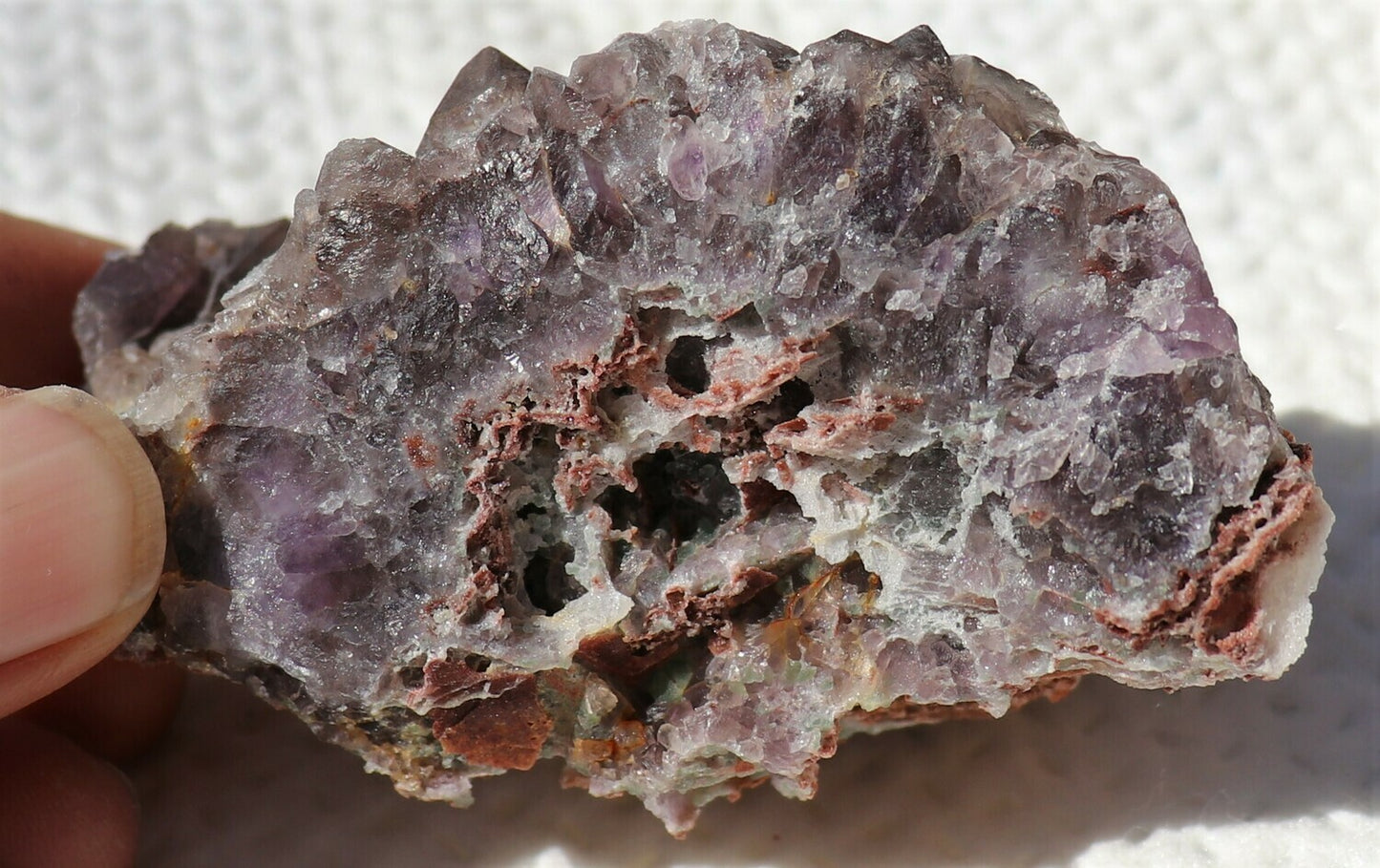 Interesting Amethyst Epimorph Cluster with Green Fluorite