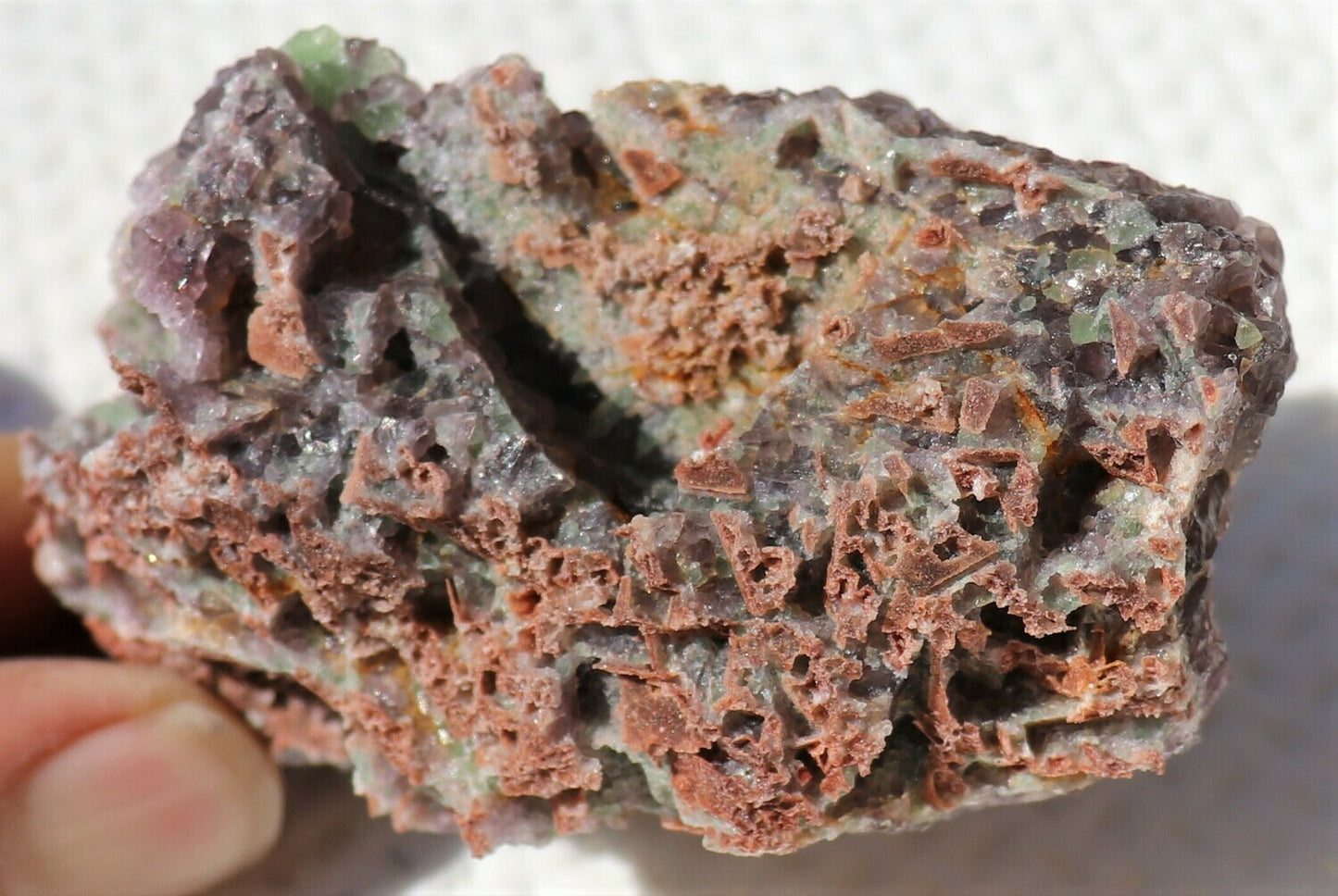 Interesting Amethyst Epimorph Cluster with Green Fluorite