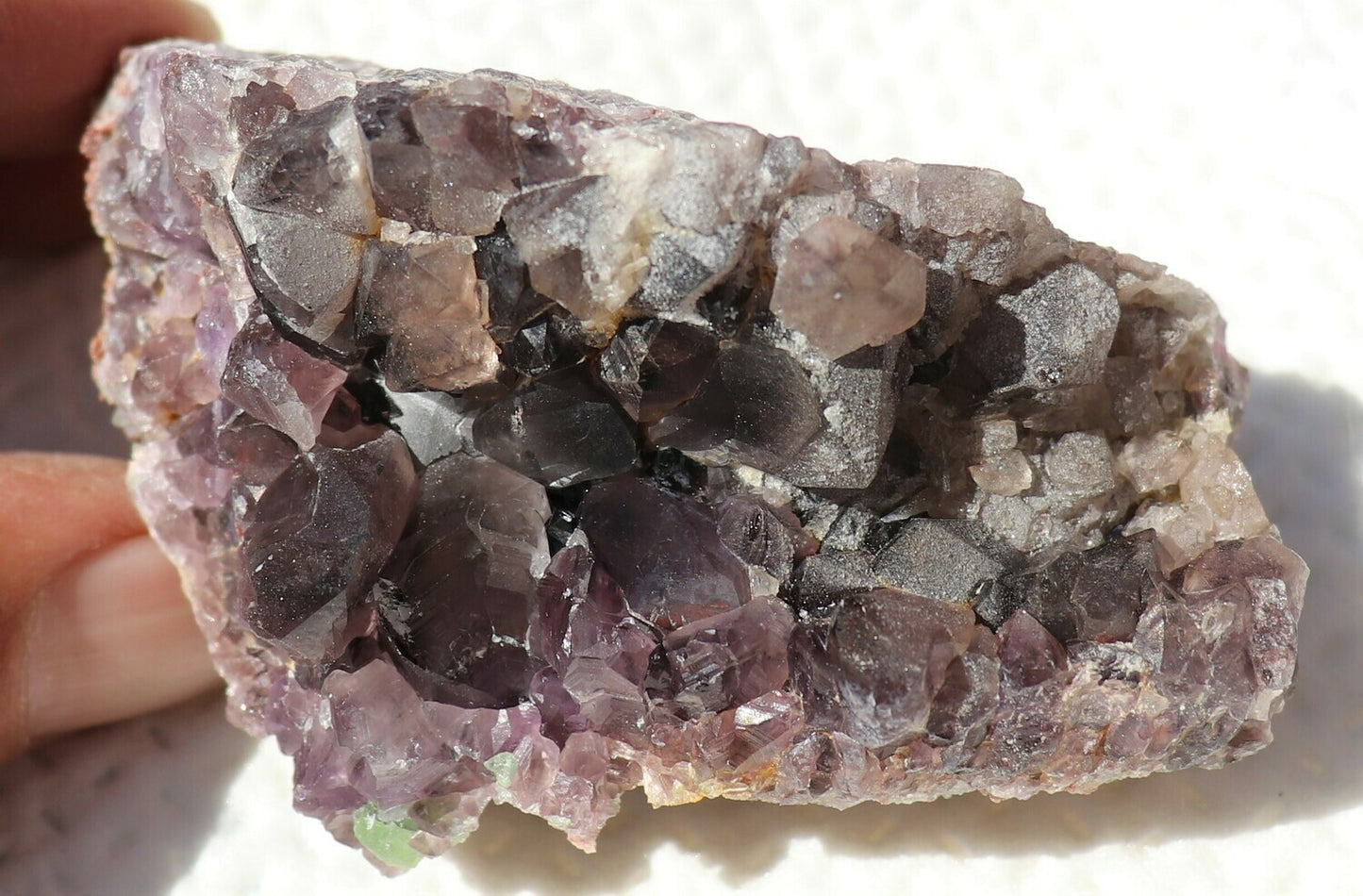 Interesting Amethyst Epimorph Cluster with Green Fluorite