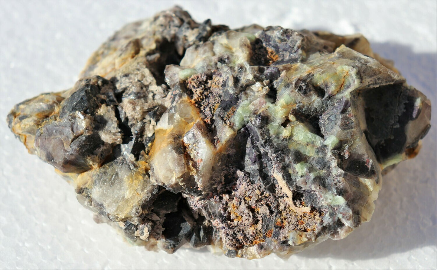 Very Odd Dark Amethyst Epimorph Cluster with Green Fluorite