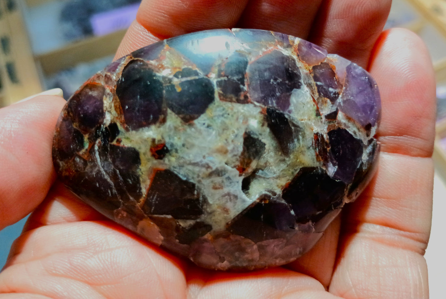 Amethyst Cluster Palm Stone