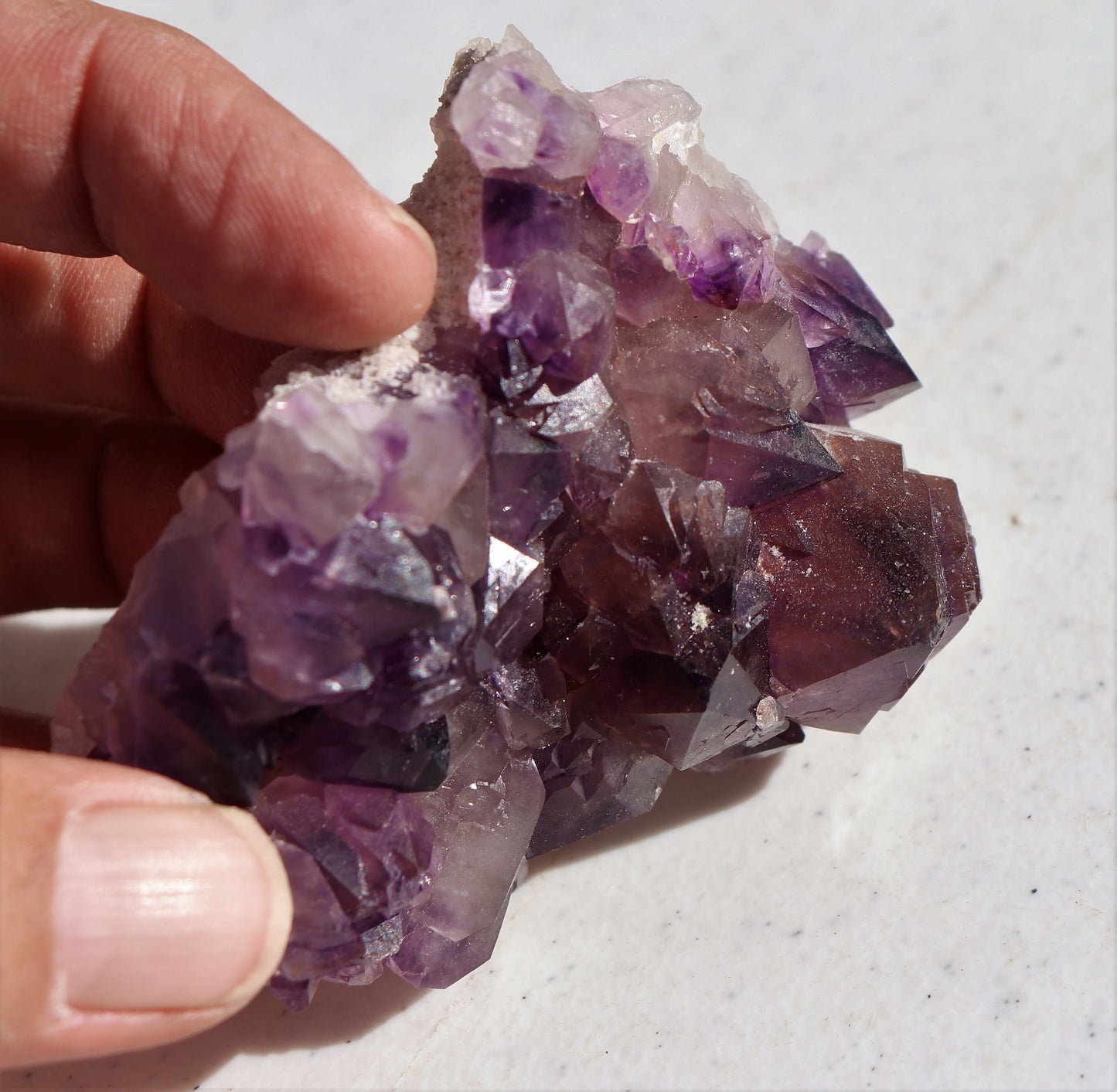 Very nice Hematite-included Amethyst Cluster