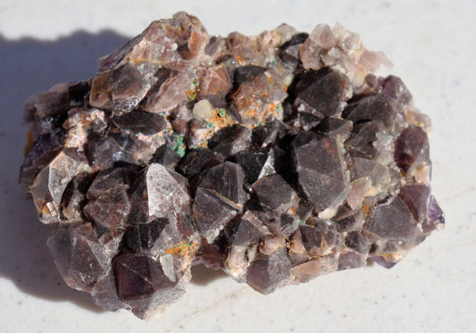 Amethyst Cluster with Green Fluorite and Malachite