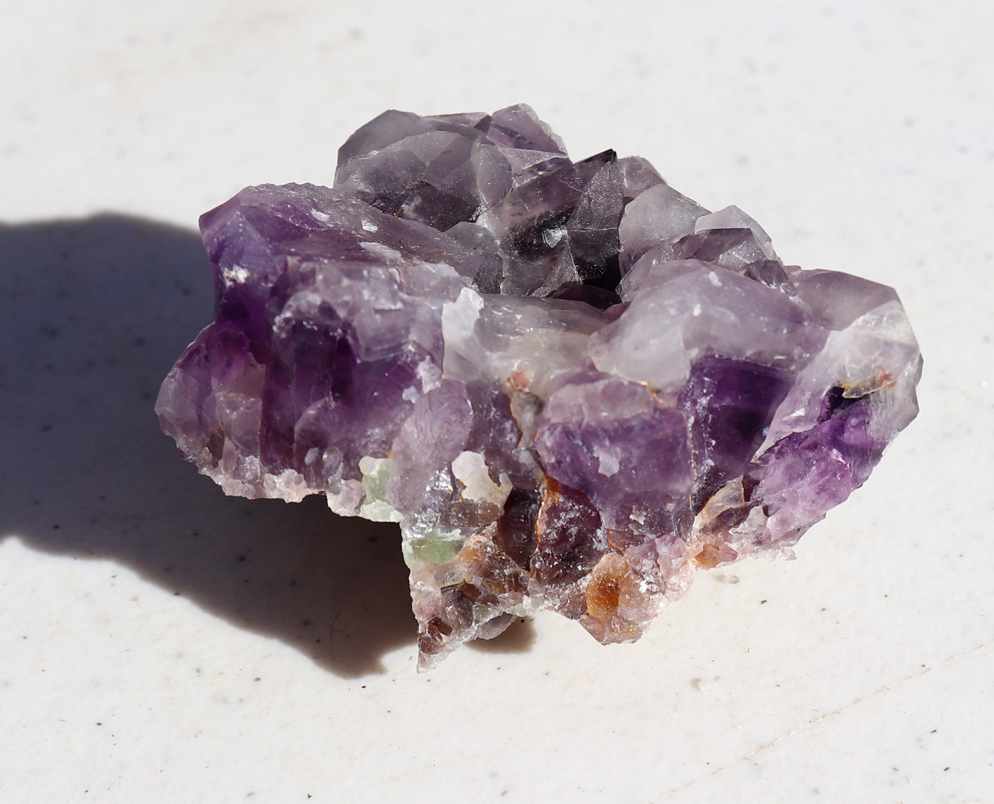 Interesting Amethyst Cluster with Green Fluorite