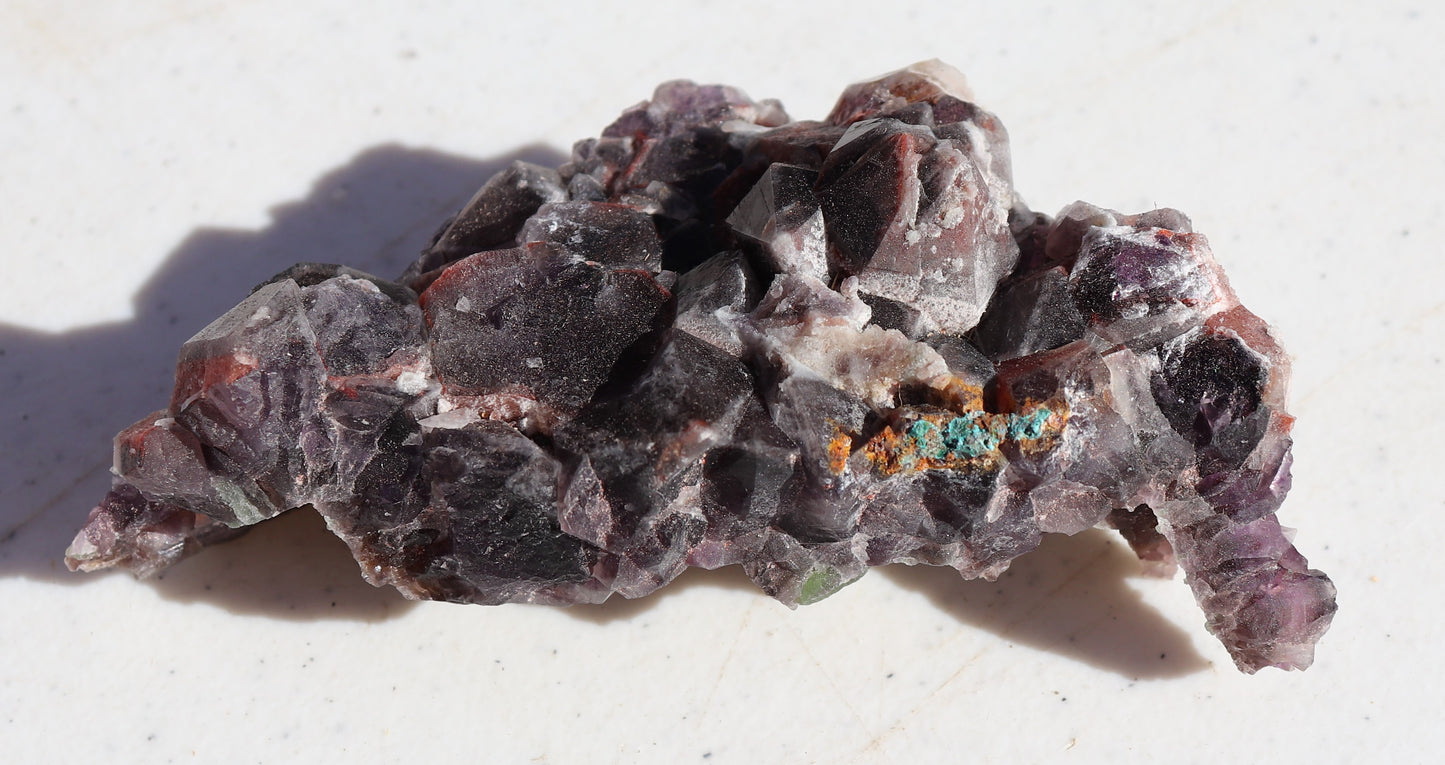 Nice Amethyst Cluster with Green Fluorite and Malachite