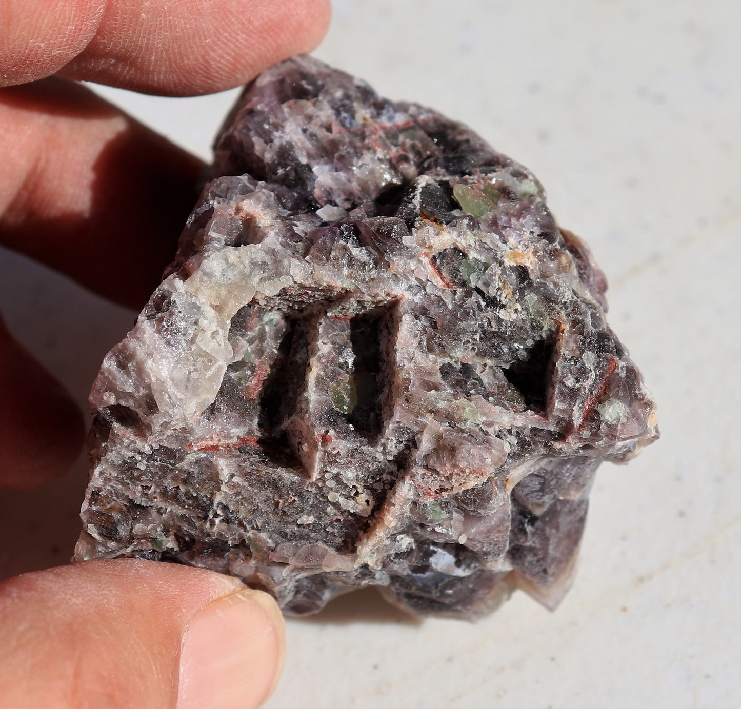 Nice Phantom Amethyst Cluster with Green Fluorite