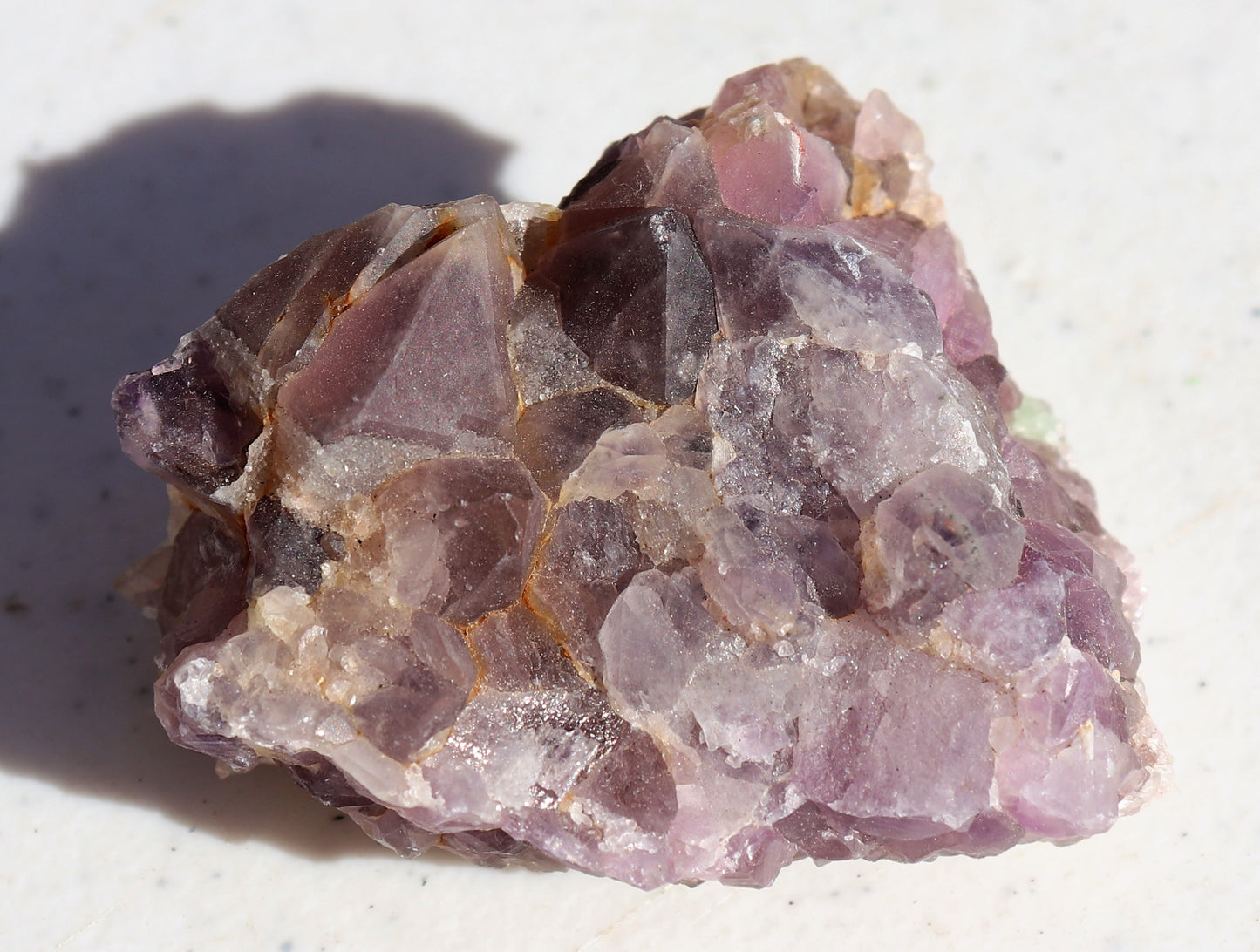 Nice light Amethyst Cluster with Green Fluorite