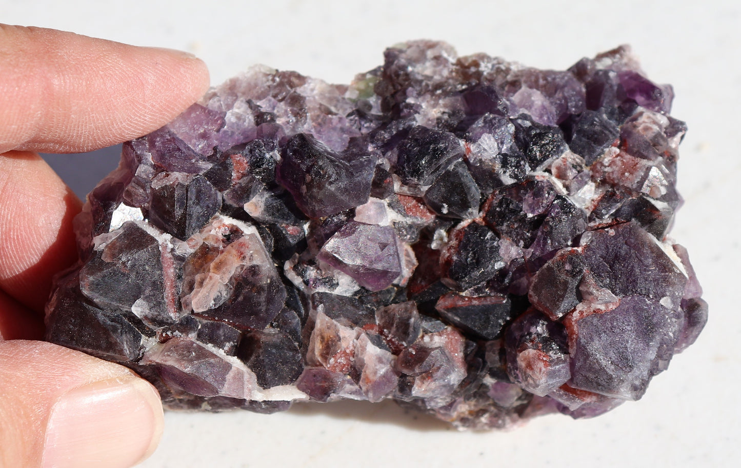 Nice Amethyst Cluster with Green Fluorite