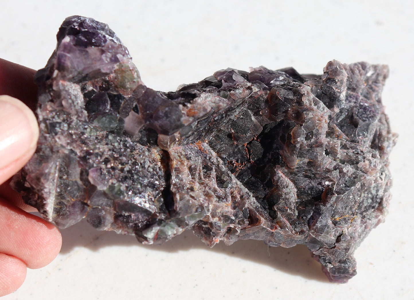 Wild Amethyst Cluster with Green Fluorite