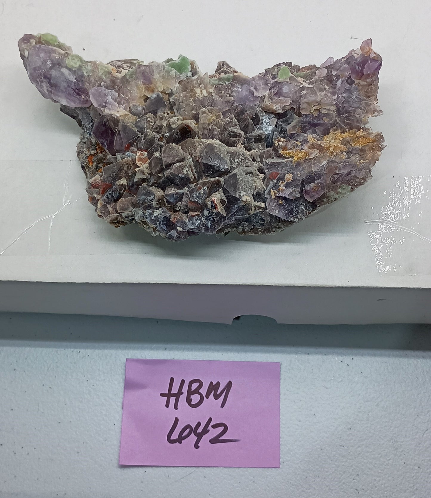 Interesting Amethyst Cluster with Green Fluorite