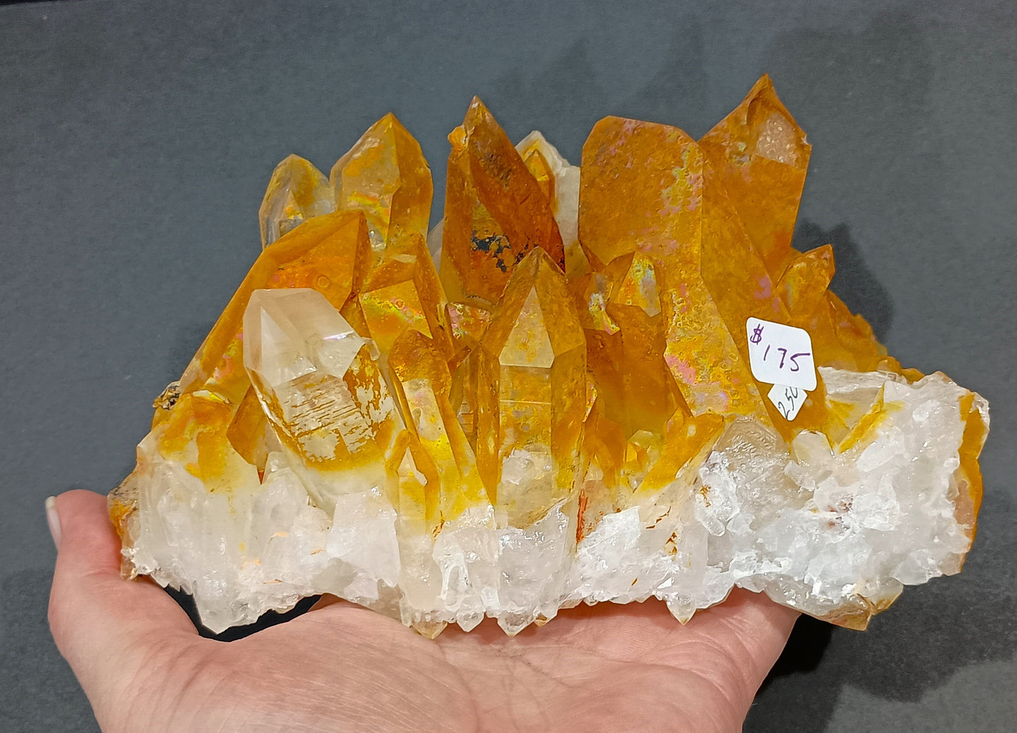 Iridescent Arkansas Quartz Crystal Cluster