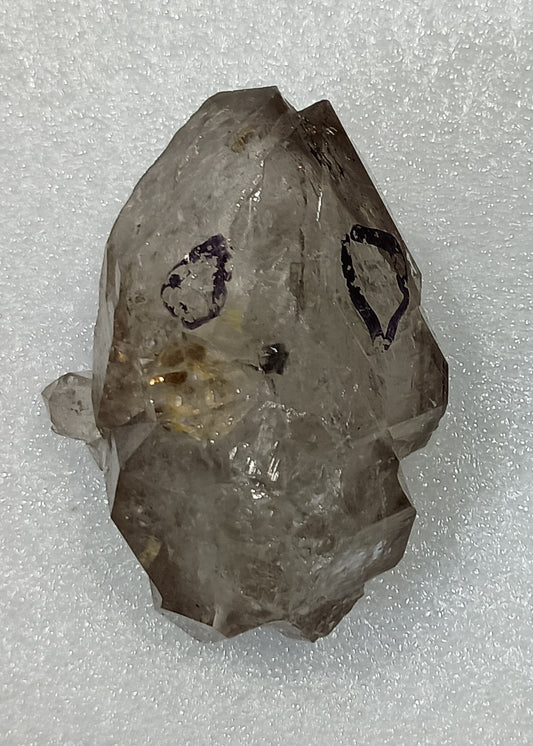 UV reactive Double Terminated Arkansas Smoky Quartz Enhydro Crystal