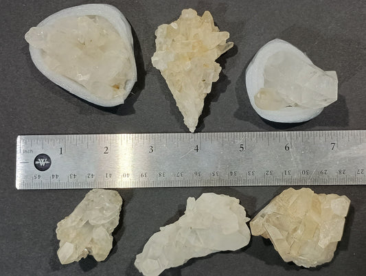 6-pack of Small Arkansas Quartz Crystals Clusters