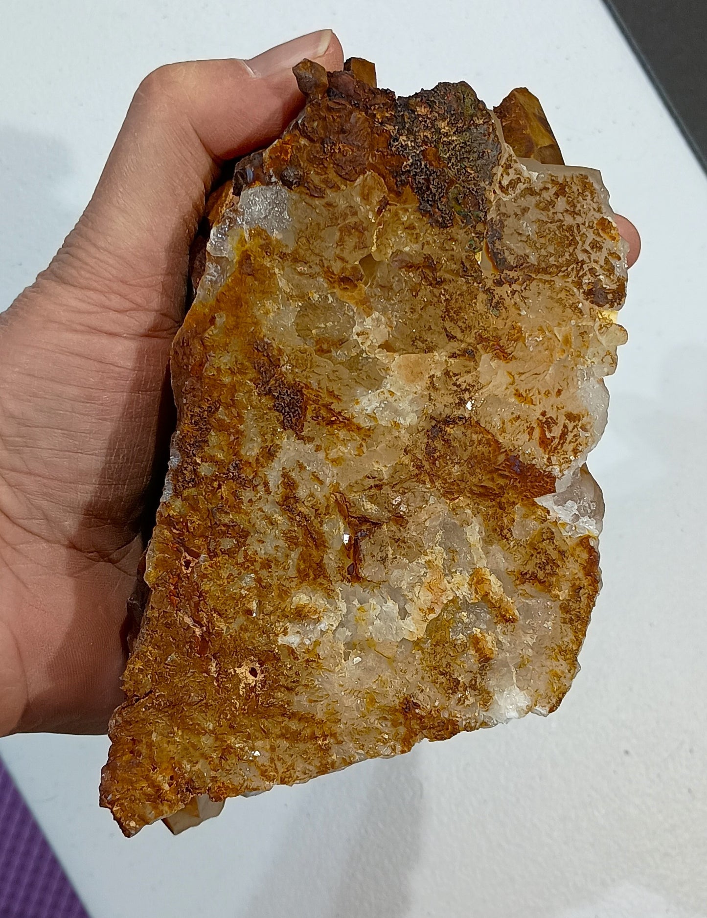 Beautiful Iridescent Arkansas Quartz Crystal Cluster