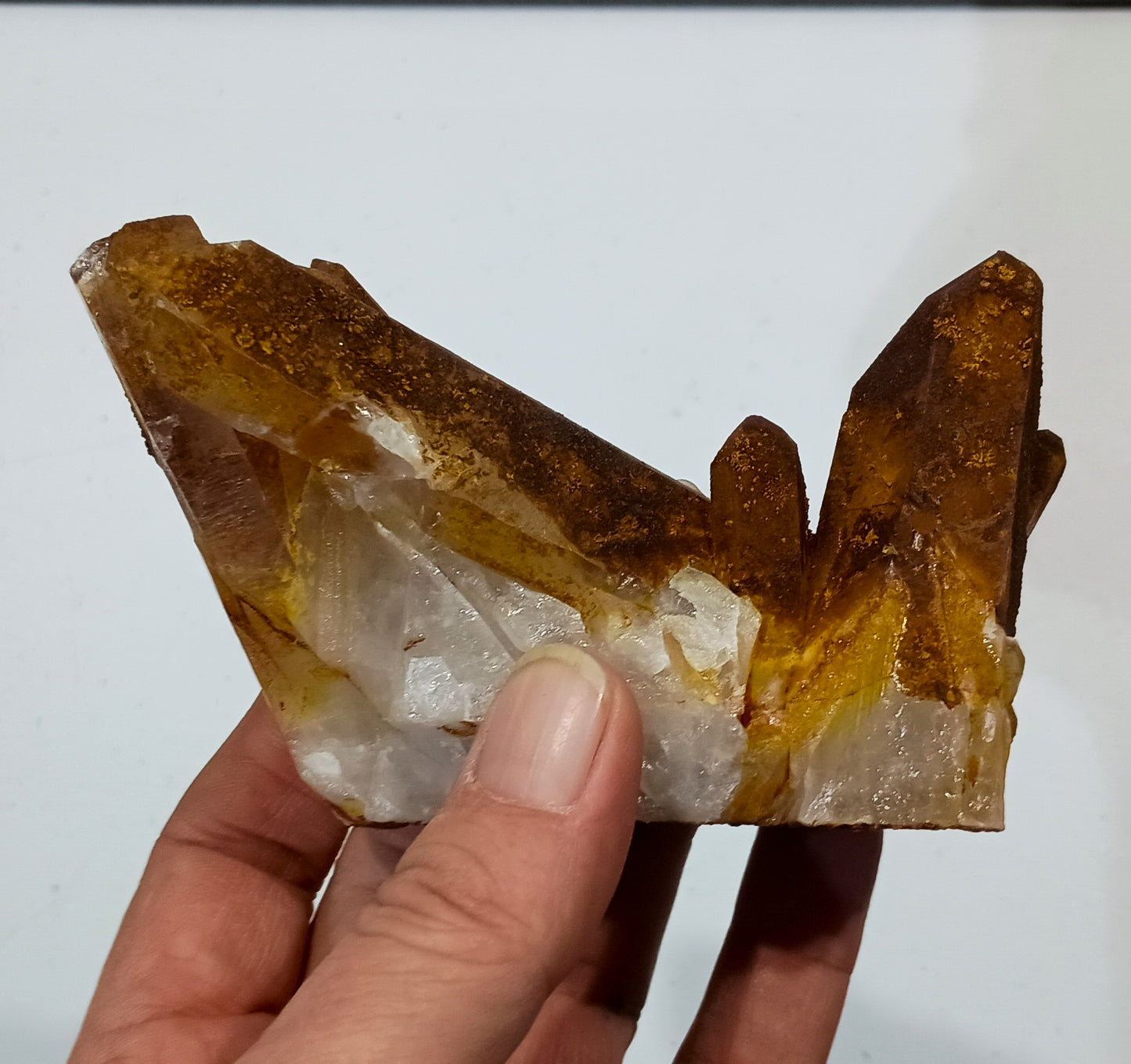 Iron-coated Arkansas Quartz Crystal Cluster