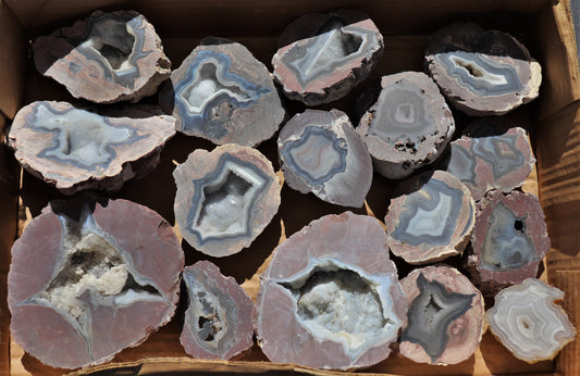 16 count flat of $30 Deming thunderegg halves