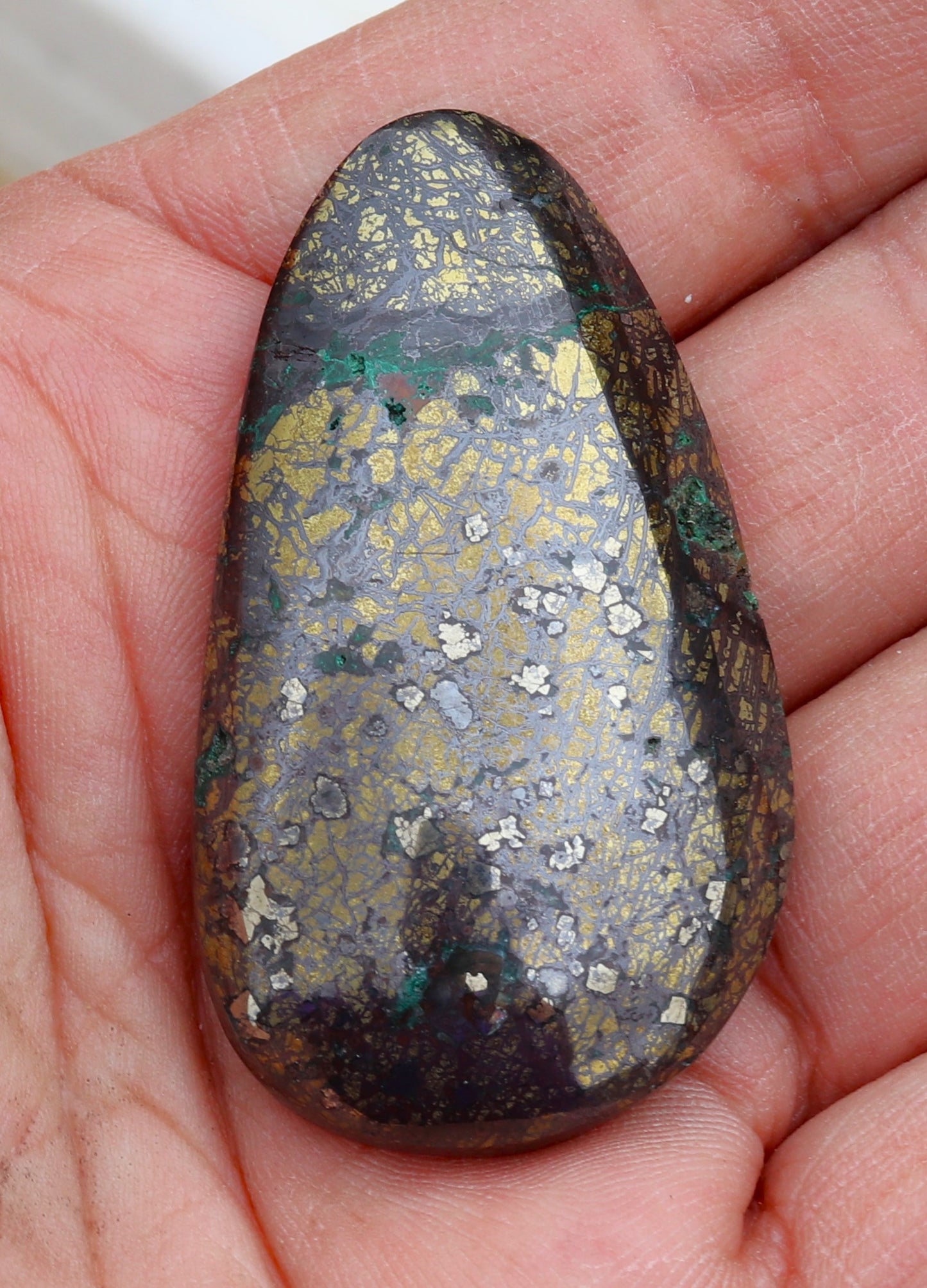 Chalcopyrite Tenorite Malachite Fluorite Cabochon