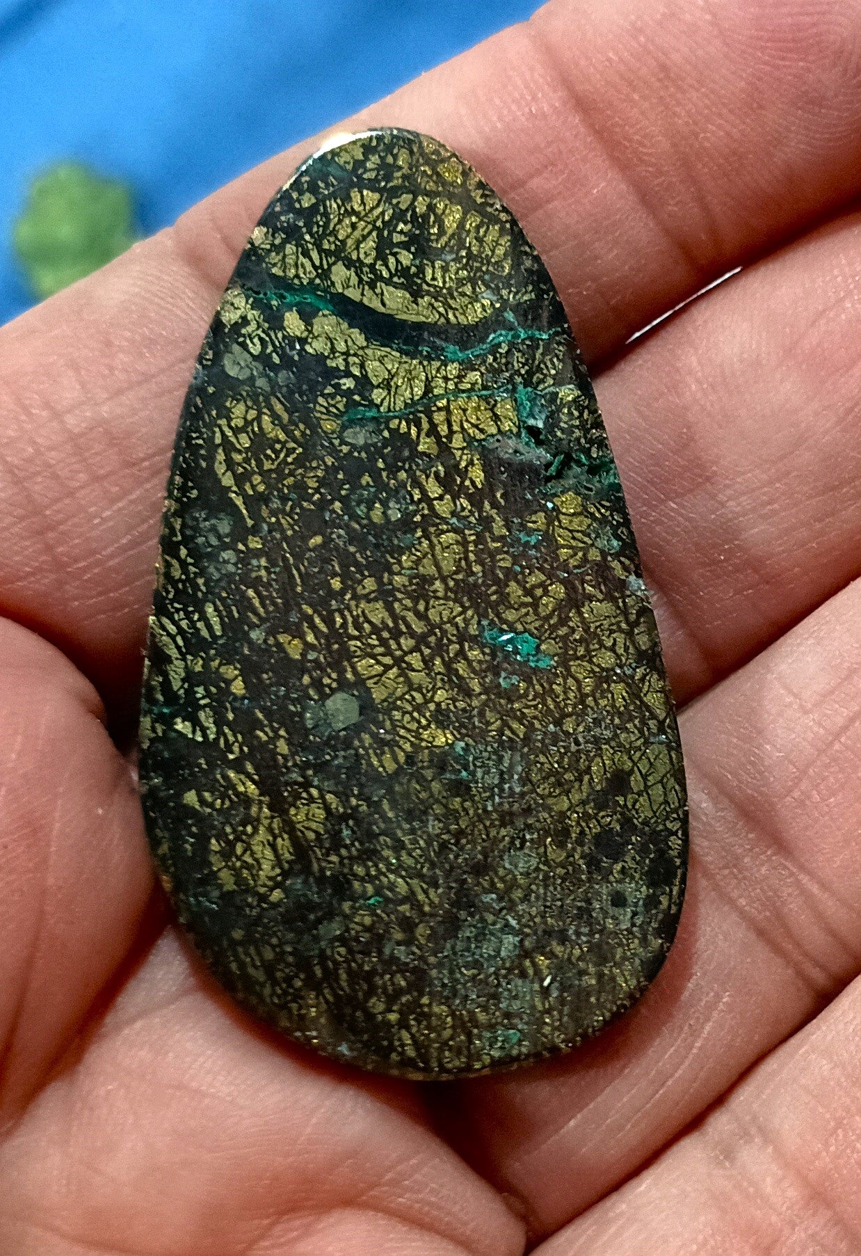 Chalcopyrite Tenorite Malachite Fluorite Cabochon