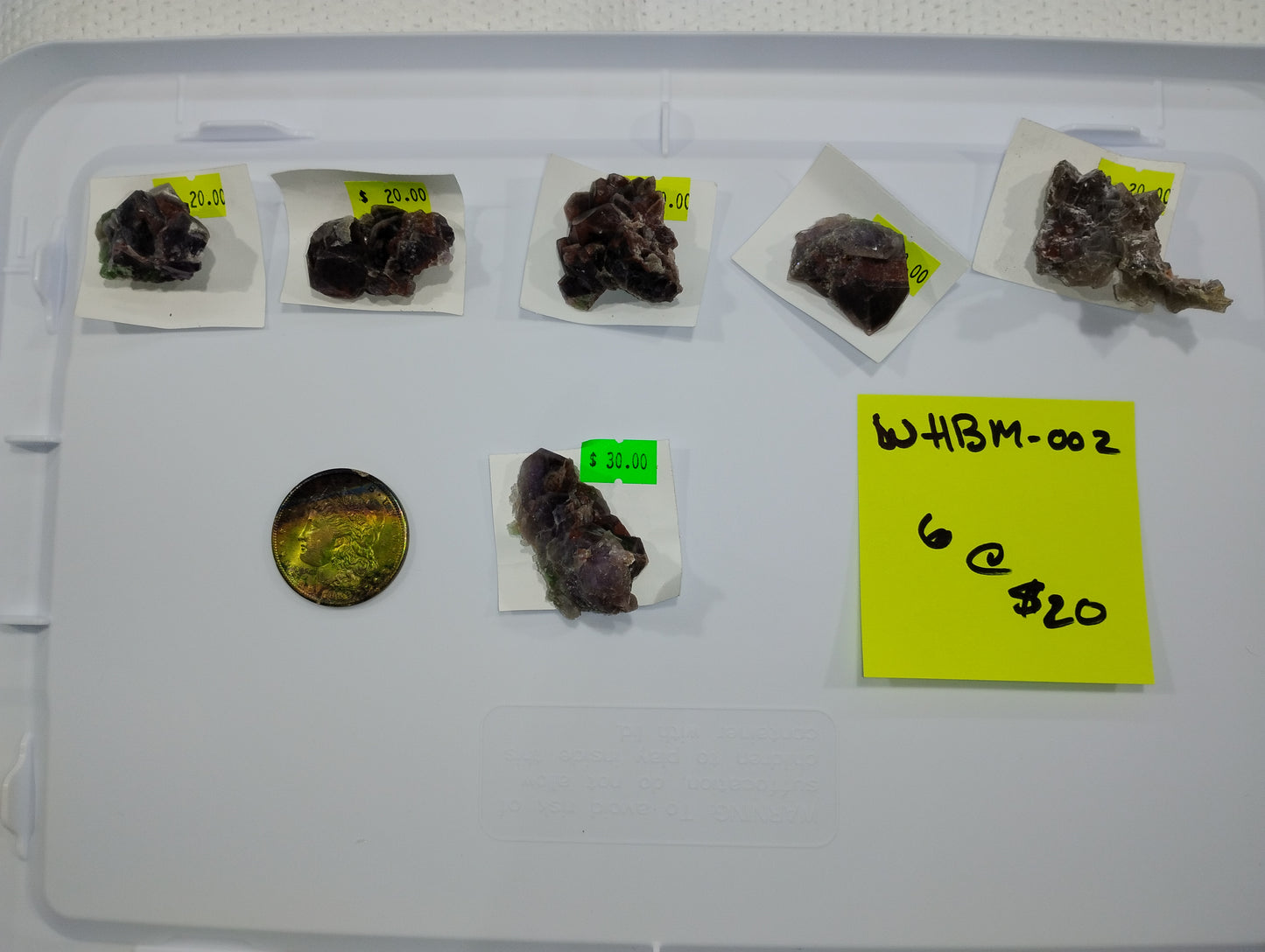 Half Flat of $20 Amethyst Specimens (6 pcs.)