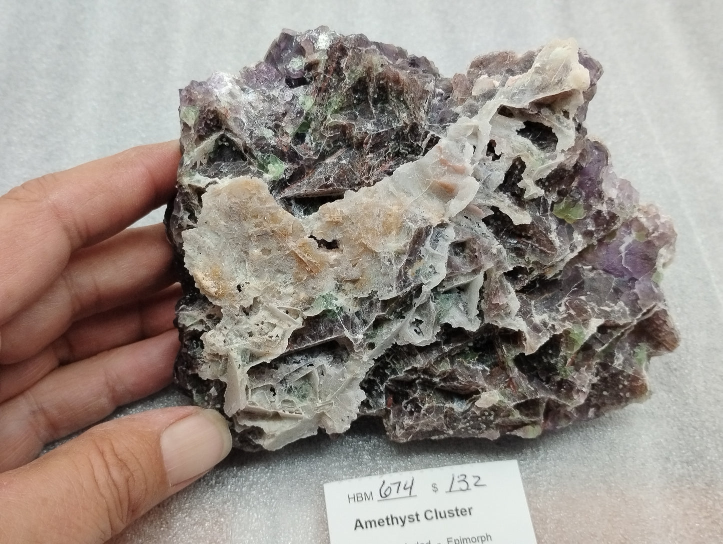 HBM674 - Nice Hematite included Amethyst Cluster