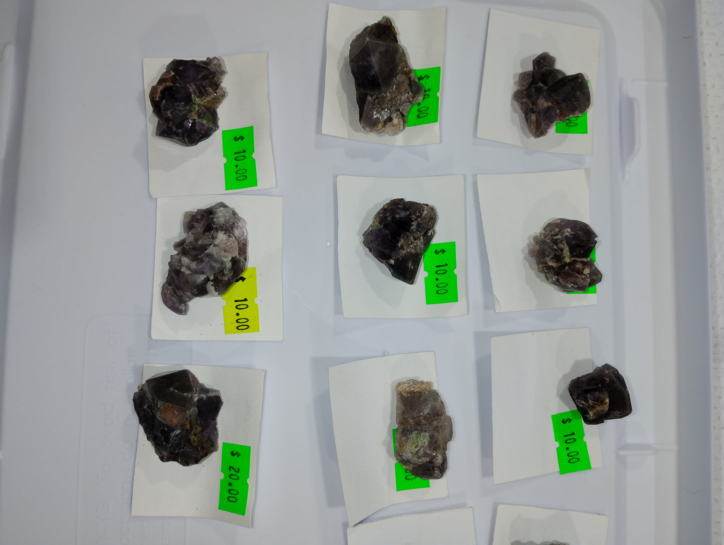 Full Flat of $10 Amethyst Specimens (13 pcs.)