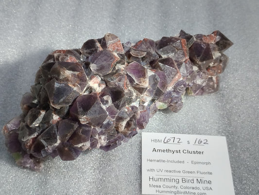 HBM672 - Very Nice Hematite included Amethyst Cluster