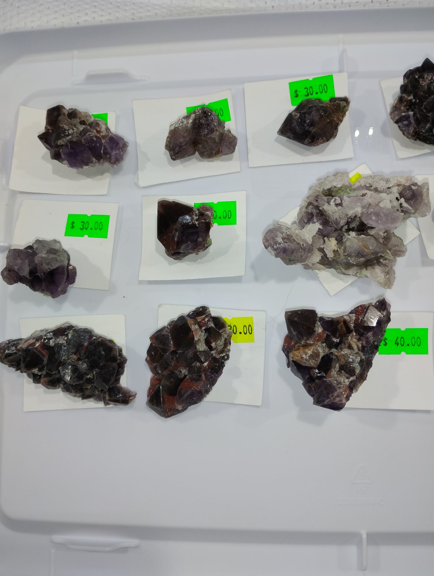 Full Flat of $30 Amethyst Specimens (13 pcs.)