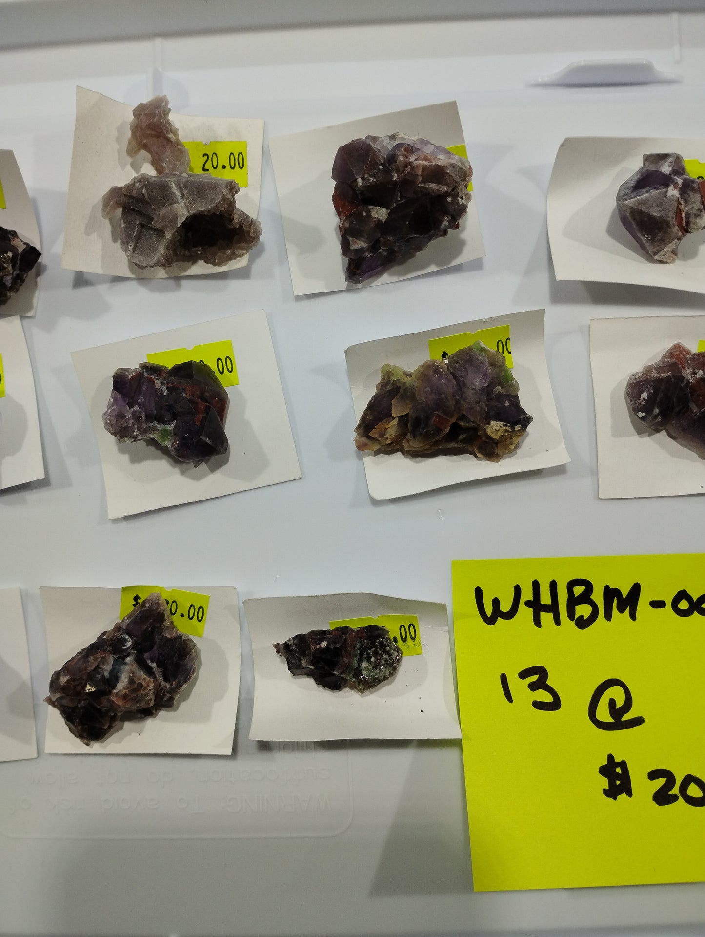 Full Flat of $20 Amethyst Specimens (13 pcs.)