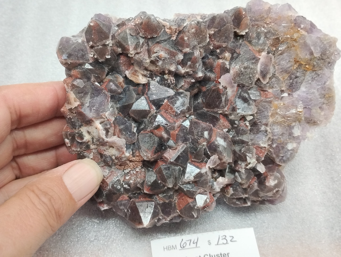 HBM674 - Nice Hematite included Amethyst Cluster